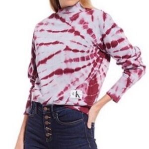 Calvin Klein Tie-Dyed Cotton Sweatshirt Size Medium